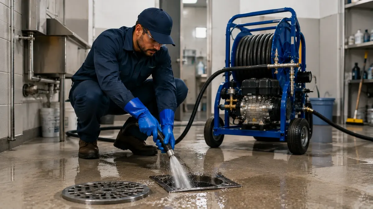 Floor Drain Hydro Jet Cleaning in Brandeis