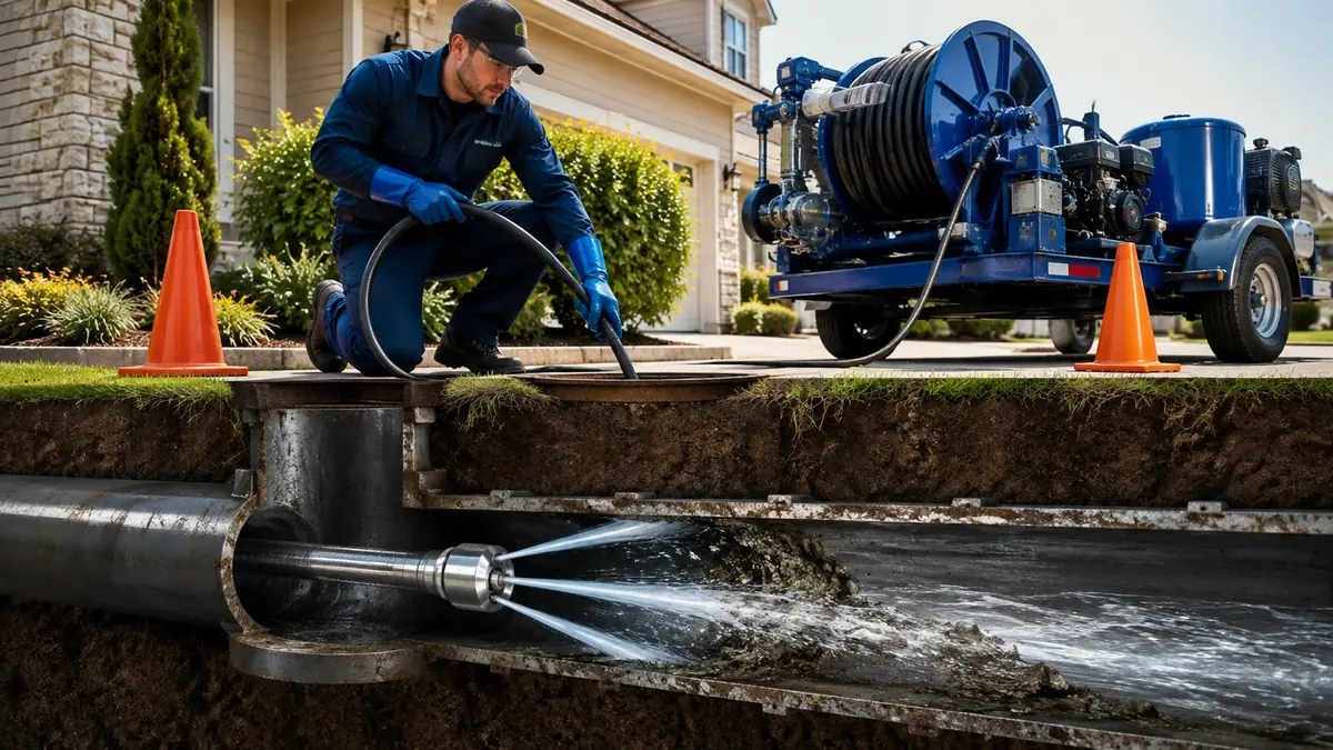 Main Sewer Line Hydro Jet Cleaning in Brandeis